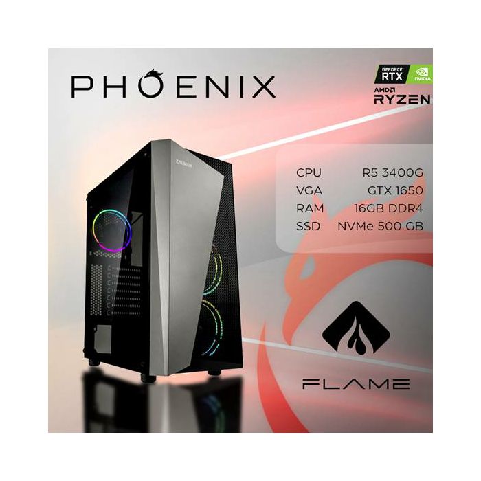 Računalo Phoenix FLAME Z-580 AMD Ryzen 5 3400G/16GB DDR4/NVMe SSD 500GB/GTX 1650