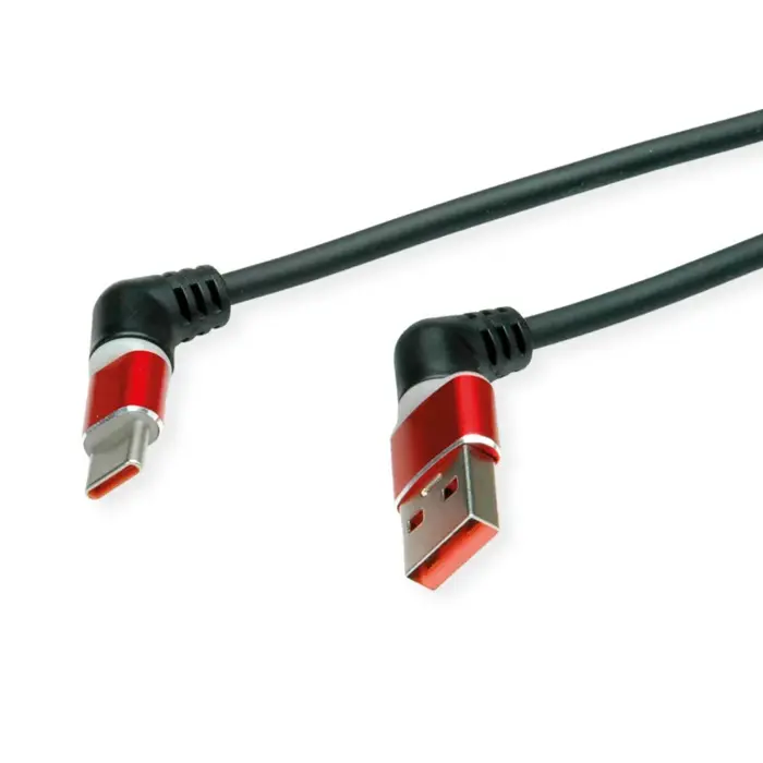 ROLINE 360° USB 2.0 kabel, C - A, M/M, 60W, crveno crni, 2 m
