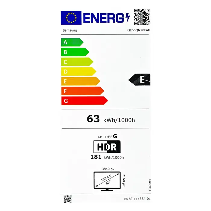 Samsung QE55QN70FAU 139.7 cm (55") 4K Ultra HD Smart TV Wi-Fi Black