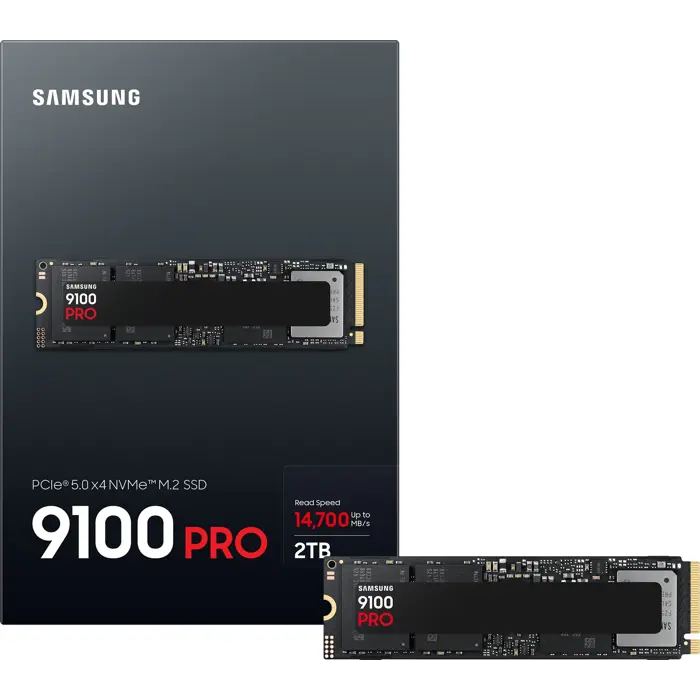 Samsung SSD 2TB M.2 PCIEx4 PCI Gen5.0 9100 Pro 14800/13400 MB/s 1200 TBW MZ-VAP2T0BW