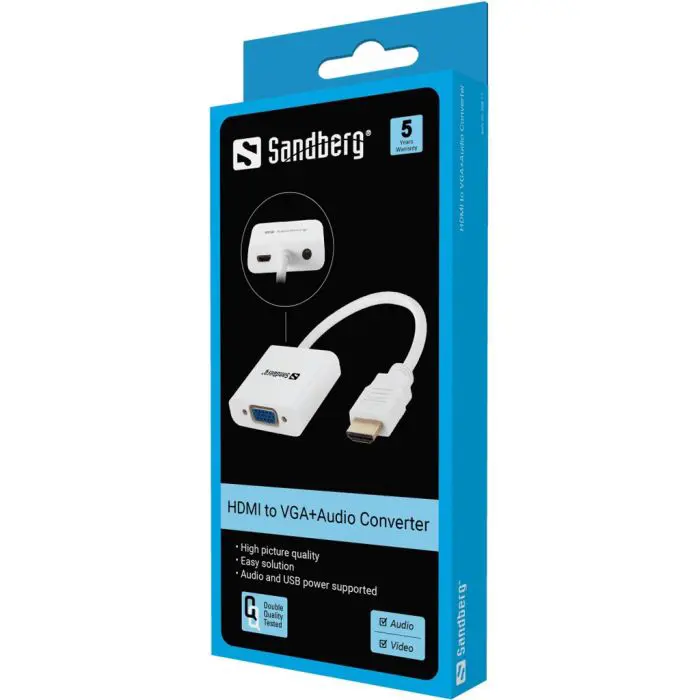 Sandberg HDMI v VGA in audio pretvornik