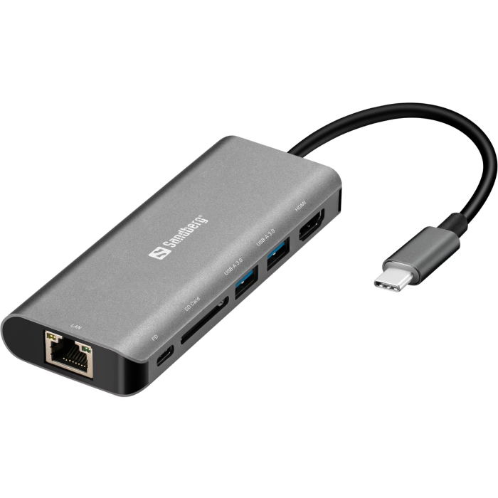 Sandberg USB-C Dock HDMI + LAN + SD + USB, 61W