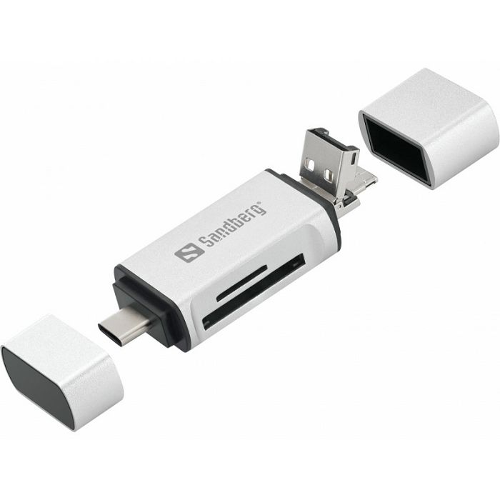 Sandberg USB-C, USB-A and micro-USB card reader