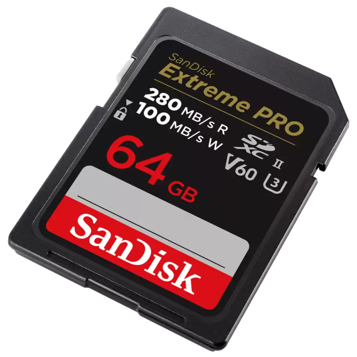 SanDisk Extreme PRO 64GB V60 UHS-II SD 280/100MB/s,V60,C10,UHS-II