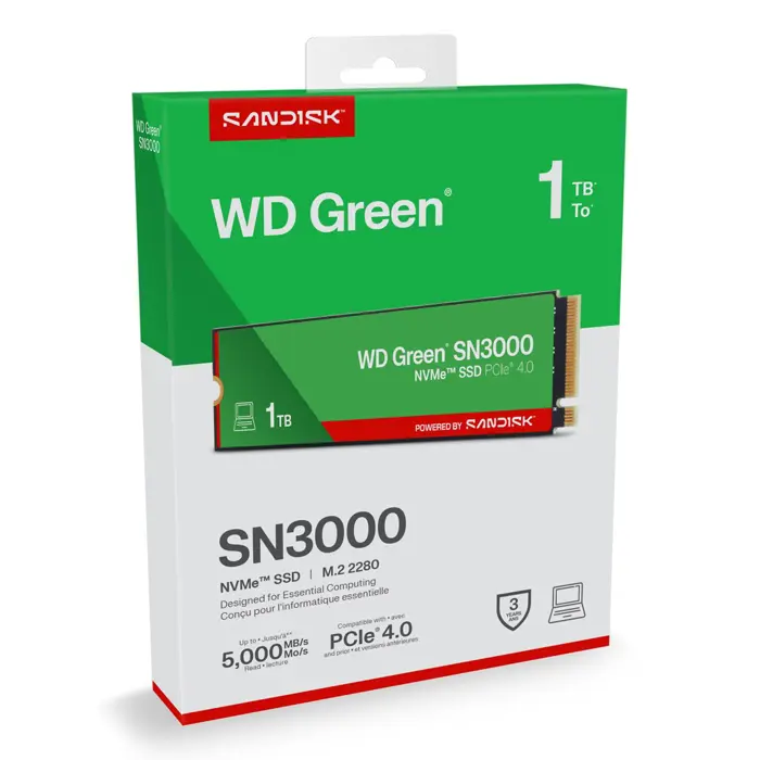 SanDisk Green WD ™ SN3000 NVMe™ SSD POWERED BY 1 TB