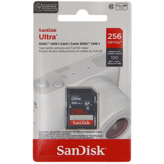 SanDisk Ultra 256GB SDXC memory card 100MB/s
