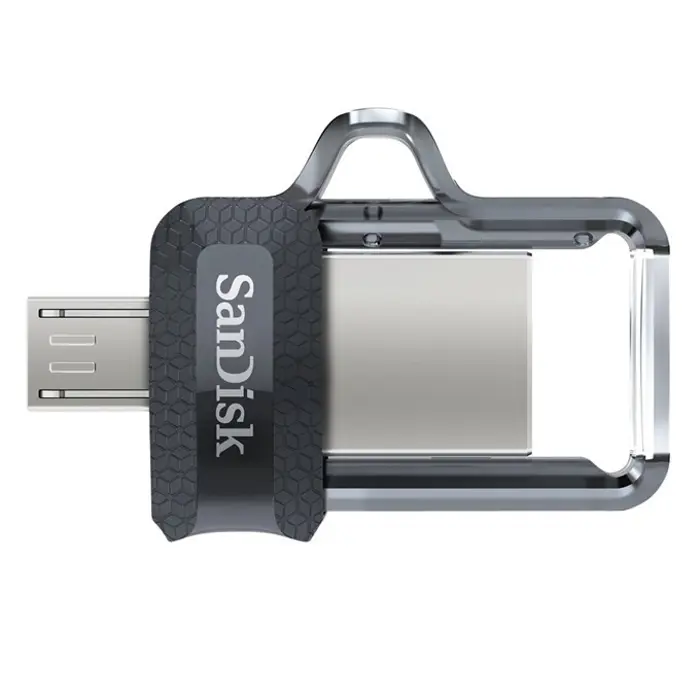 SanDisk Ultra Dual m3.0 USB flash drive 128 GB USB Type-A / Micro-USB 3.2 Gen 1 (3.1 Gen 1) Black, Silver, Transparent