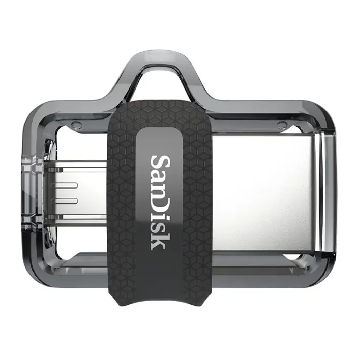 SanDisk Ultra Dual m3.0 USB flash drive 128 GB USB Type-A / Micro-USB 3.2 Gen 1 (3.1 Gen 1) Black, Silver, Transparent