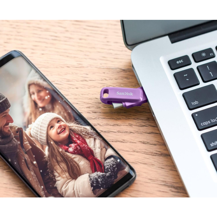 SanDisk USB 128GB Ultra Dual Drive Go USB Type-C 400MB/s lavender