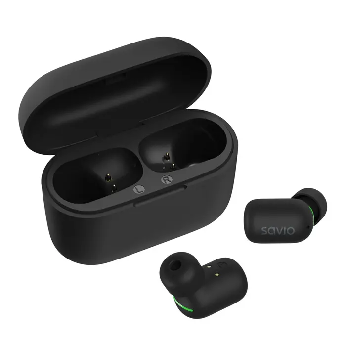 Savio TWS-09 IPX5 headphones/headset Wireless In-ear Music Bluetooth Black