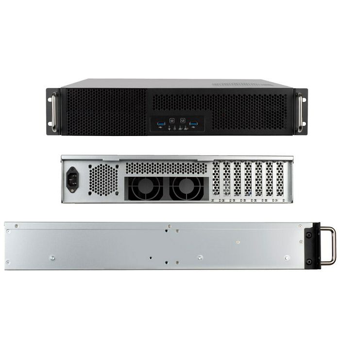 SilverStone RM23-502 Rackmount Server Case, ATX, USB 3.0 - 2U - black SST-RM23-502