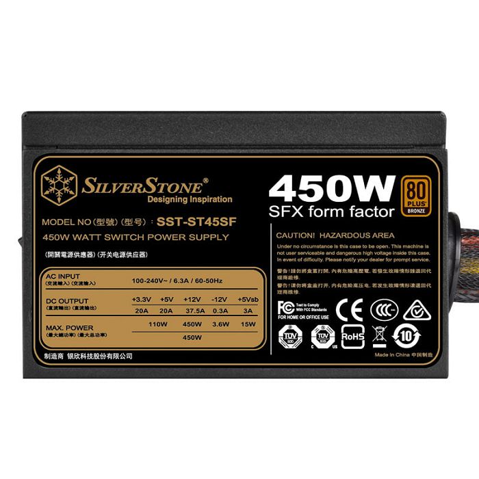 SilverStone SST-ST45SF V3.0 80 PLUS Bronze SFX Napajanje - 450 Watt SST-ST45SF v 3.0