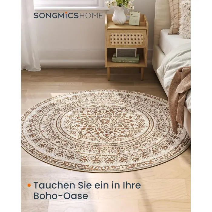 SONGMICS HOME Round rug, 120 cm