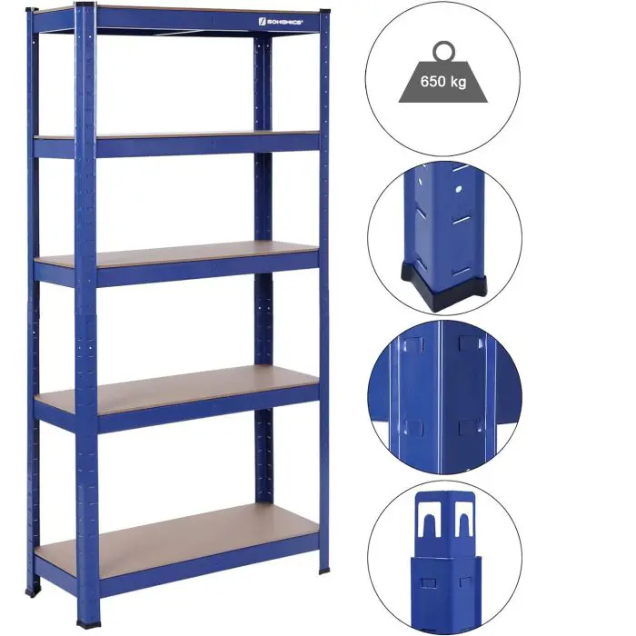 SONGMICS Shelf 150 x 75 x 30 cm brown-blue, GLR30Q