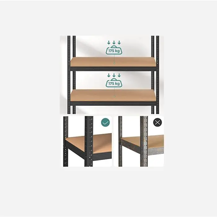 SONGMICS Shelf 60 x 120 x 200 cm brown-black