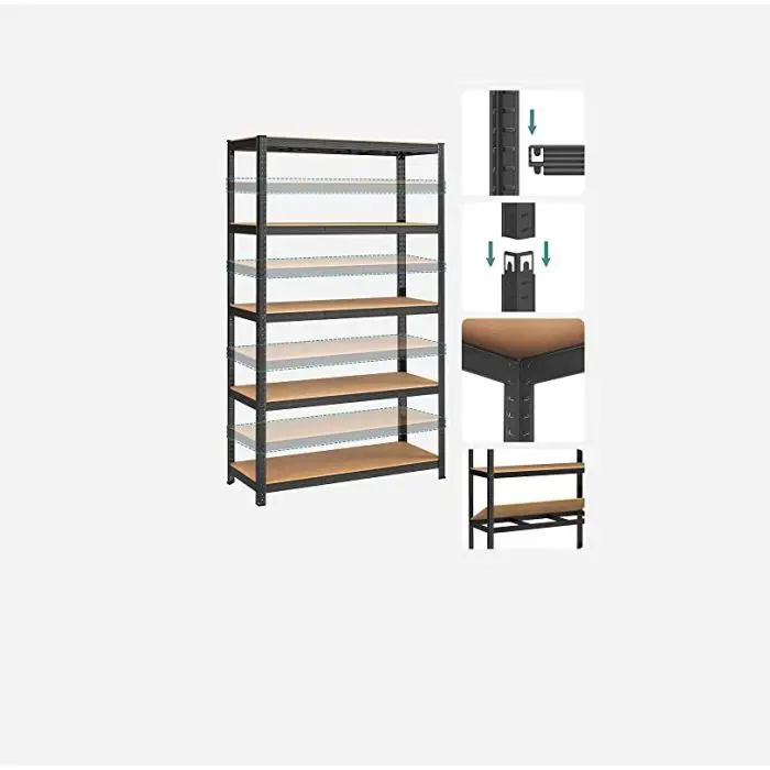 SONGMICS Shelf 60 x 120 x 200 cm brown-black