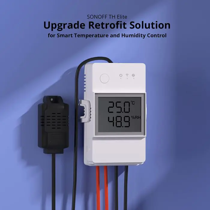 SONOFF smart switch THR316D, temperature sensor. and humidity with LCD display, Alexa/Google Home/IFTTT, 16A Max.