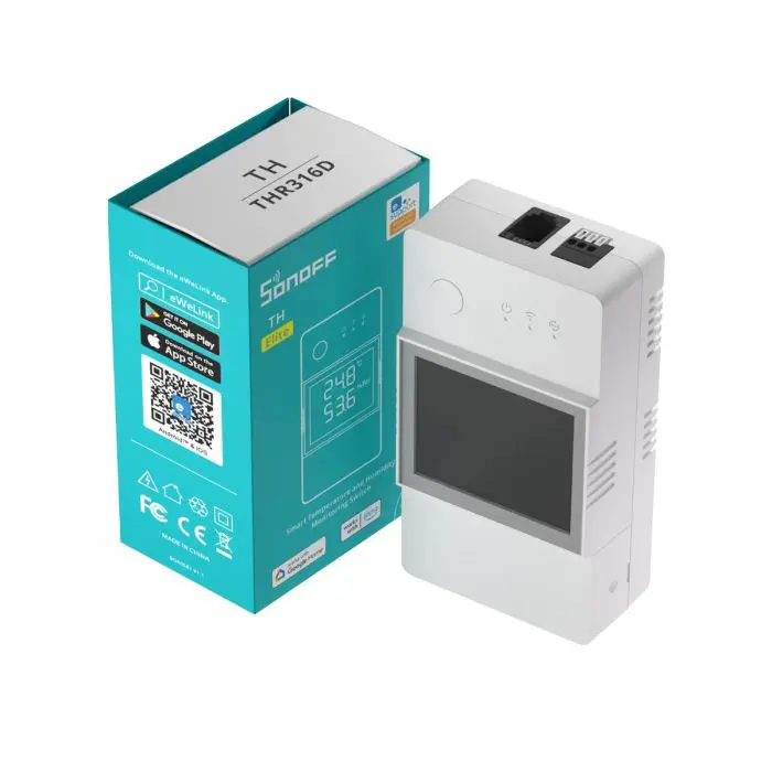 SONOFF smart switch THR316D, temperature sensor. and humidity with LCD display, Alexa/Google Home/IFTTT, 16A Max.