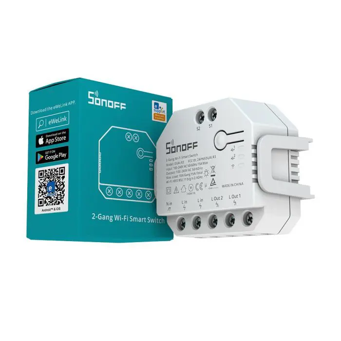 SONOFF smart switch Wi-Fi 2-channel, DUAL3 roller shutter motor control