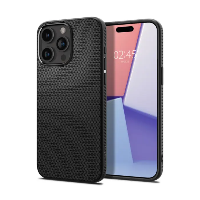 Spigen Liquid Air, zaštitna maska za telefon, mat crna - iPhone 15 Pro Max (ACS06562)