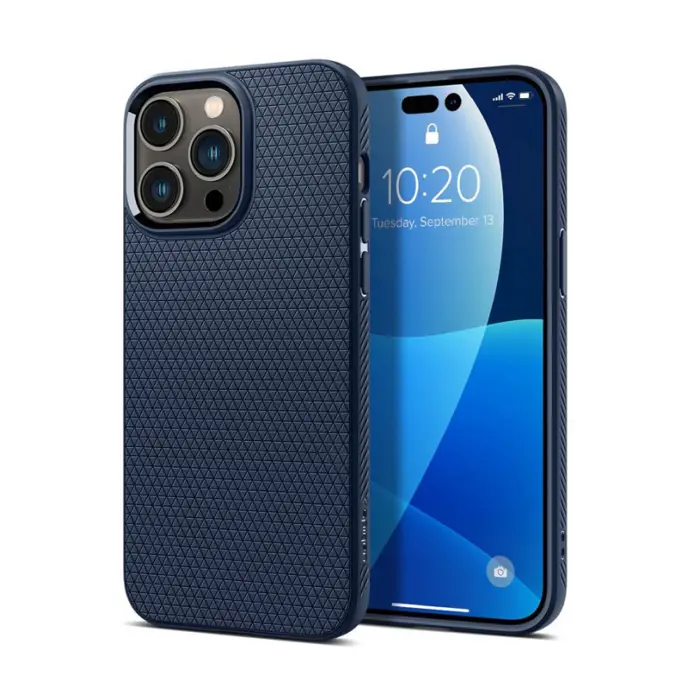 Spigen Liquid Air, zaštitna maska za telefon, tamno plava - iPhone 14 Pro Max