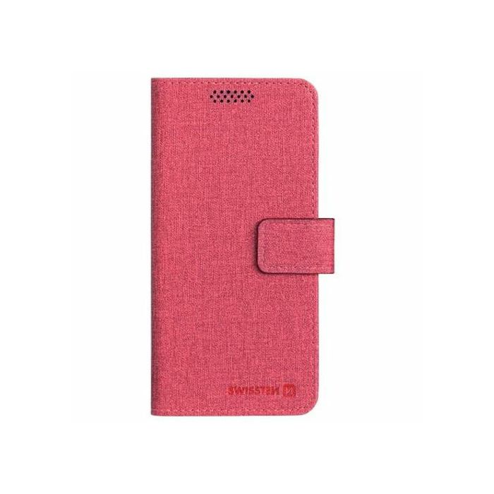 SWISSTEN preklopni etui za mobitel, veličina XL, 158 x 80mm, tekstil, crvena