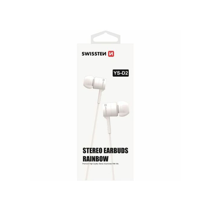 SWISSTEN slušalice + mikrofon, In-ear, bijele RAINBOW YS-D2