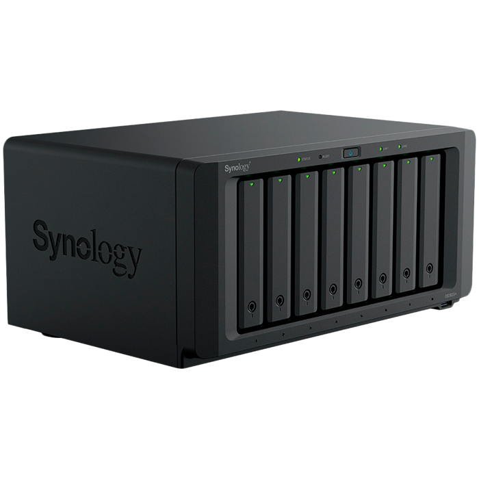 Synology DiskStation DS1825+, Tower, 8-BAY 3.5 SATA HDD/SSD, 2xM.2 2280 NVMe SSD, CPU AMD Ryzen Quad-Core 2.2 GHz, 8GB DDR4, 2xRJ-45 2.5GbE LAN Port, 3xUSB 3.2, 2 x USB-C expansion ports (Expandabl
