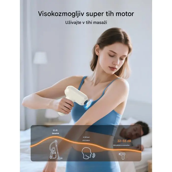 TAOTRONICS Masažna mini pištola bela