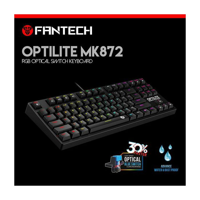 TIPKOVNICA GAMING ŽIČNA MEHANIČKA FANTECH OPTILITE BL. SW. MK872RGB CRNA