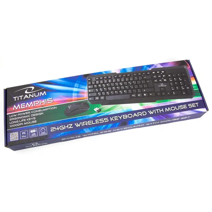 TITANUM TK108 Keyboard + mouse Black