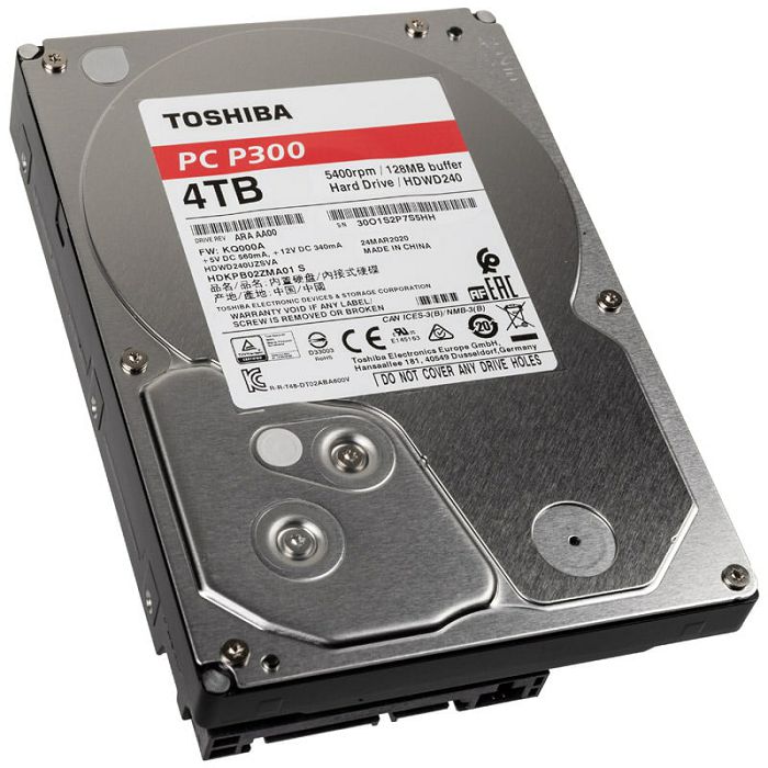 Toshiba P300, SATA 6G, 3,5" - 4 TB HDWD240UZSVA