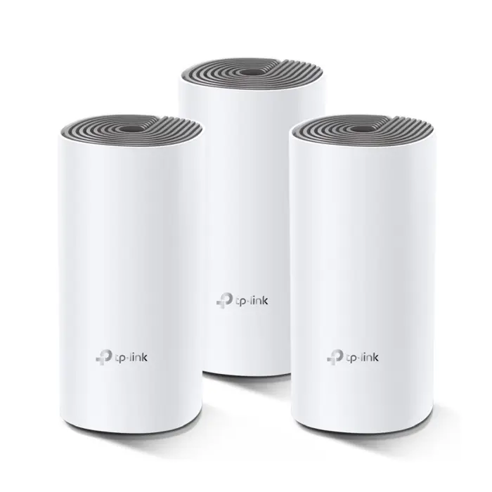 TP-Link AC1200 Deco E4 (3 pack) Mesh Wi-Fi, Dual-Band 300Mbps/867Mbps (2.4GHz/5GHz), 2×LAN, 2×interna antena, Deco App