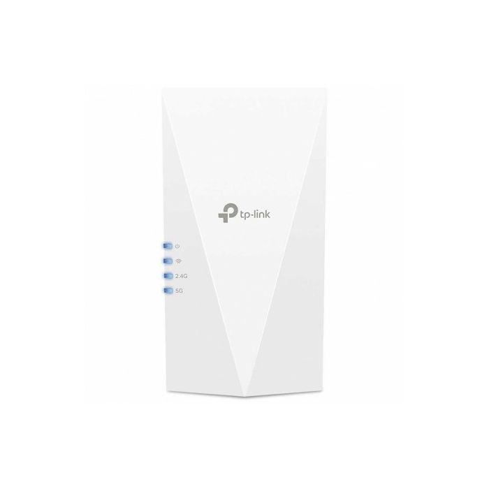 TP Link AX1800 Wi-Fi 6 Range Extender, 2.4GHz and 5GHz, 1 Gigabit Ethernet Port, 574 Mbps at 2.4GHz, 1201 Mbps at 5GHz, WPS Button, Reset Button, 2 Internal Antennas