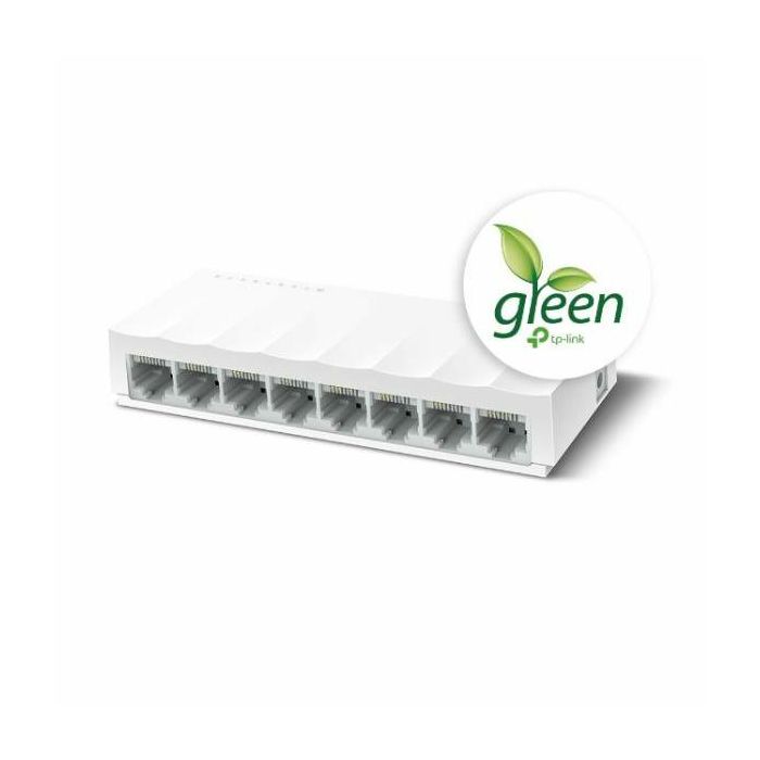 TP-Link LiteWave 8-Port 10/100Mbps Desktop Switch, 8 10/100Mbps RJ45 Ports, Desktop Plastic Case, Green Ethernet technology