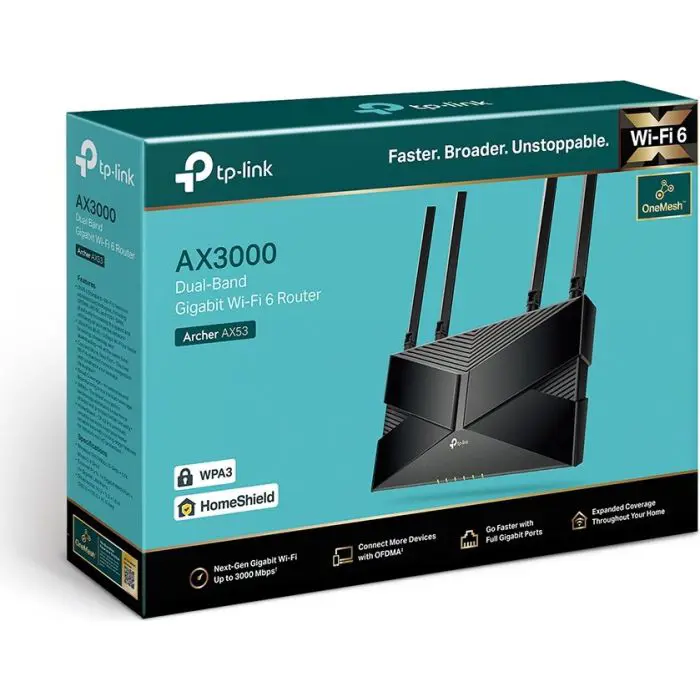 TP-LINK Router Archer AX53 AX3000 Dual Band Gigabit Wi-Fi 6