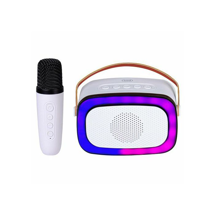 TREVI karaoke 10W, mini dimenzije, disco rasvjeta, mikrofon, bijele XR 8A01