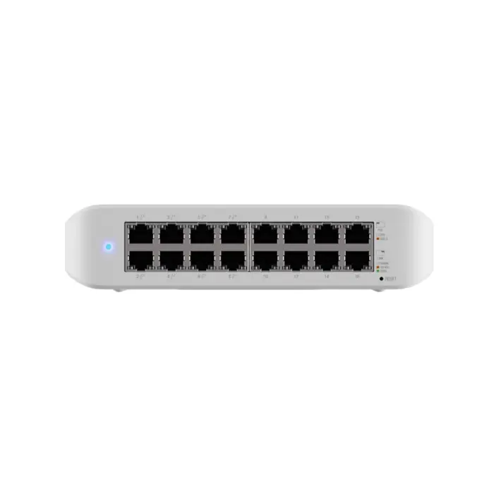 Ubiquiti UniFi Managed 16-port Gigabit Switch, 8-port PoE+, 45W (USW-LITE-16-PoE)