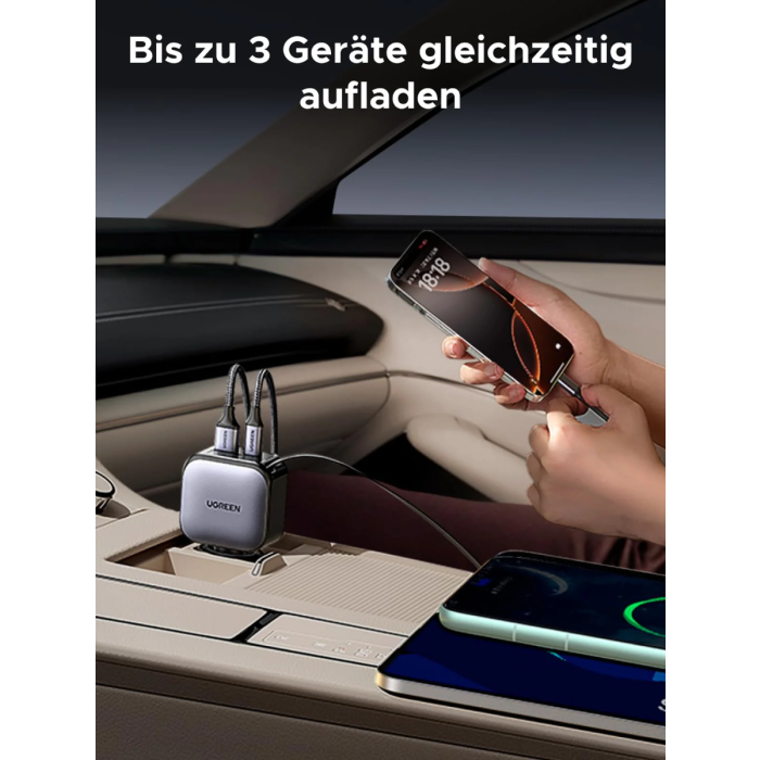 Ugreen 60W avtopolnilec z vgrajenim USB-C kablom