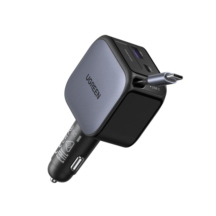 Ugreen 60W avtopolnilec z vgrajenim USB-C kablom