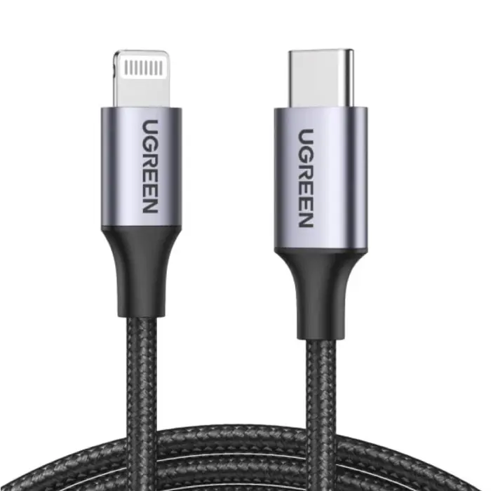 UGREEN, Lightning na Type-C 2.0 (M), sivi, 1m