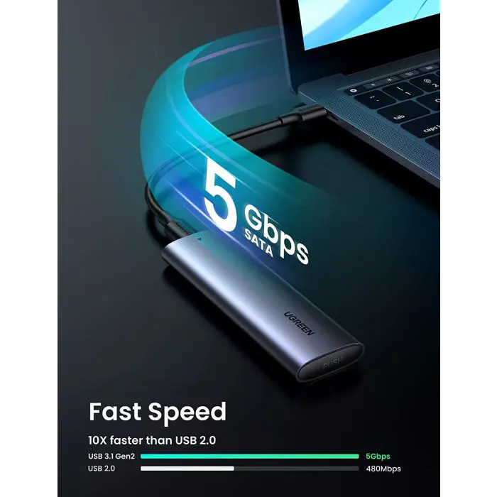 Ugreen M.2 SATA SSD USB 3.1 Gen2 external aluminum case