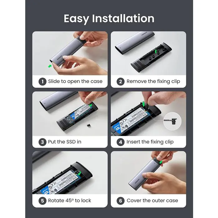 Ugreen M.2 SATA SSD USB 3.1 Gen2 external aluminum case