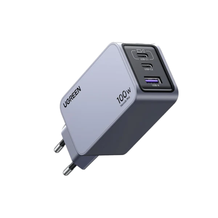 Ugreen Nexode Pro 100W 3-Port GaN USB Charger with 1.5M 100W USB-C Charging Cable Included