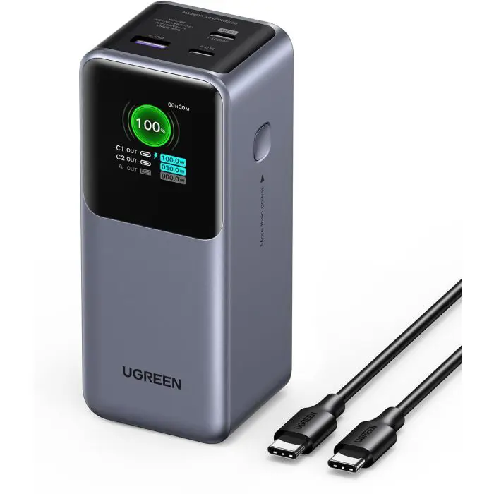 Ugreen portable rechargeable battery 20,000mAh, 130W with smart digital display