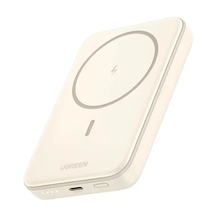 UGREEN prijenosni punjač 10.000 mAh, bežično punjenje do 15W, USB-C, Power Delivery do 20W, bijeli