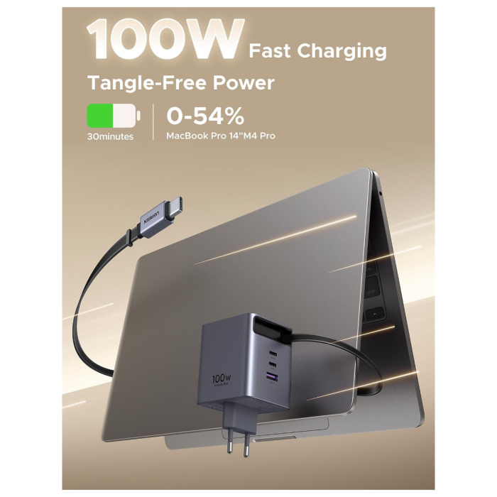 Ugreen Retractable 100W GaN USB-C charger