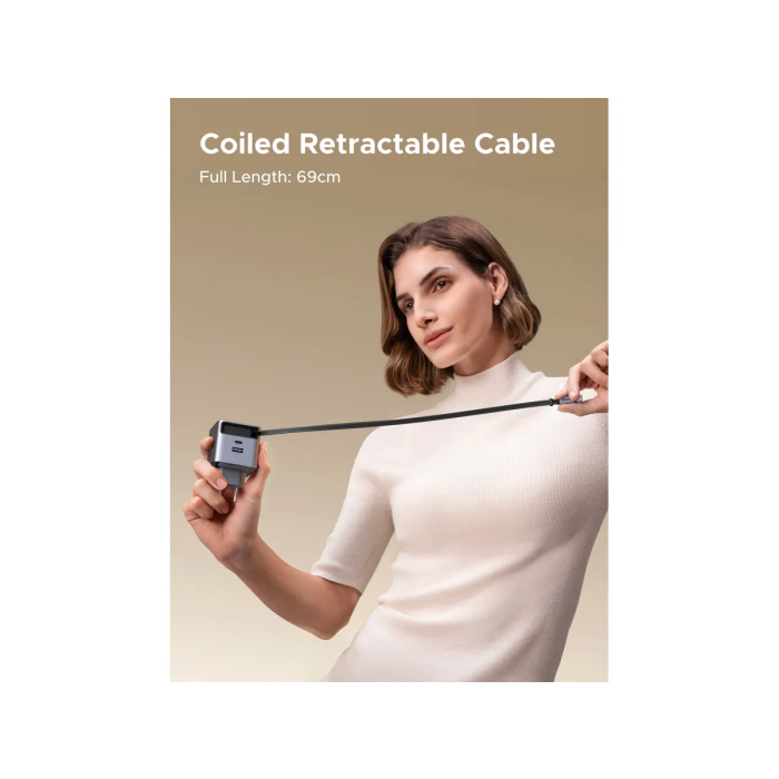 Ugreen Retractable 45W GaN USB-C polnilec