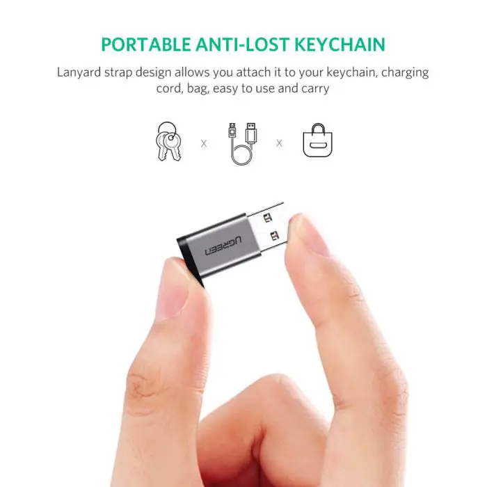 Ugreen USB 3.0-A to USB-C adapter gray - blister