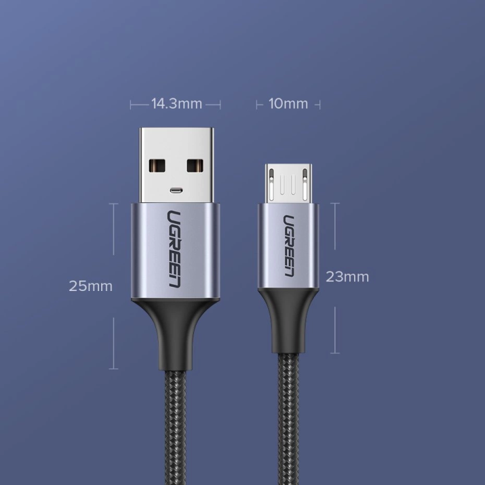Ugreen USB-A to micro USB 2.4A cable - 2m